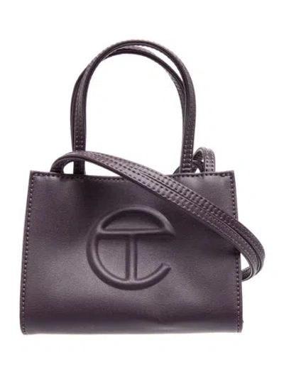 Pre-owned Telfar Vegan Leather Crossbody Bag Small In Purple