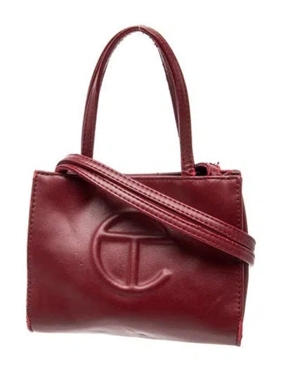 Pre-owned Telfar Vegan Leather Crossbody Bag Small In Red