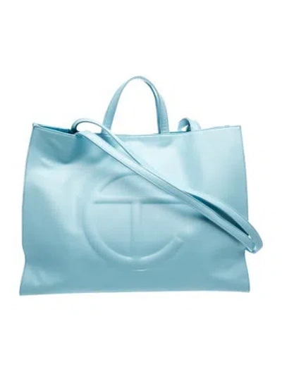 Pre-owned Telfar Vegan Leather Crossbody Bag W/ Tags In Blue