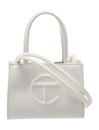 Pre-owned Telfar Vegan Leather Crossbody Bag In White