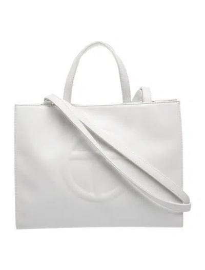 Pre-owned Telfar Vegan Leather Crossbody Bag In White