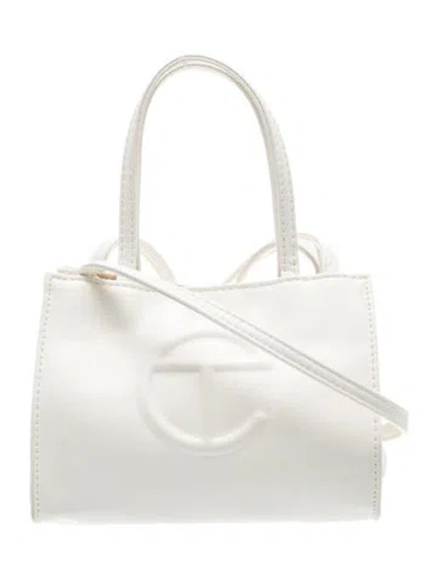 Pre-owned Telfar Vegan Leather Crossbody Bag In White