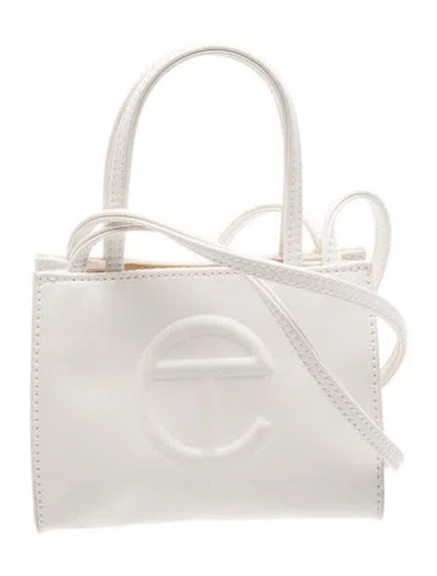 Pre-owned Telfar Vegan Leather Crossbody Bag In White