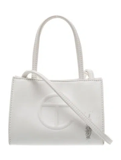 Pre-owned Telfar Vegan Leather Crossbody Bag In White