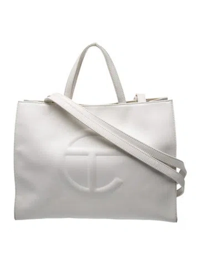 Pre-owned Telfar Vegan Leather Crossbody Bag In White
