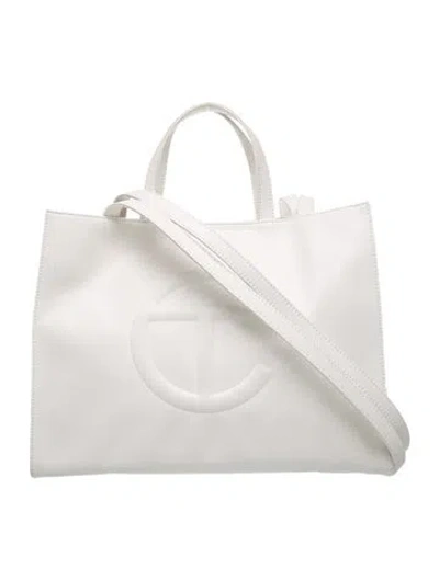 Pre-owned Telfar Vegan Leather Crossbody Bag In White
