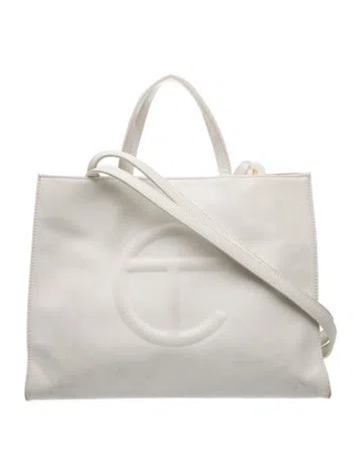 Pre-owned Telfar Vegan Leather Crossbody Bag In White