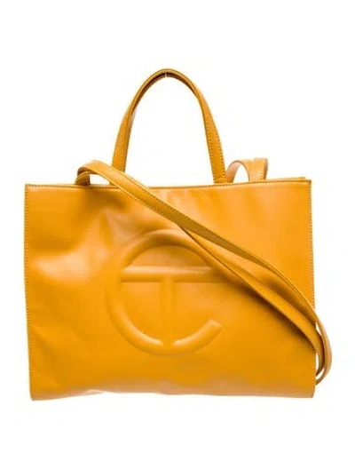 Pre-owned Telfar Vegan Leather Crossbody Bag In Yellow