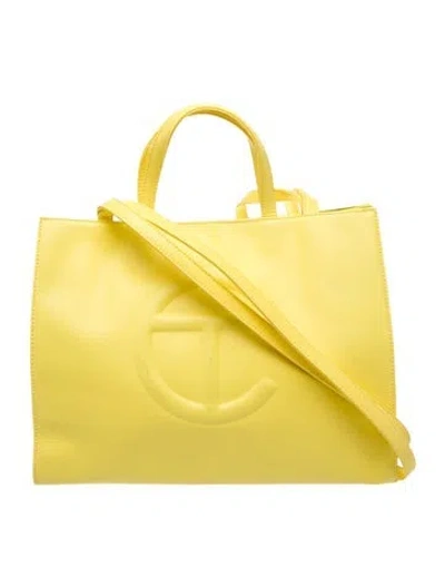 Pre-owned Telfar Vegan Leather Crossbody Bag In Yellow