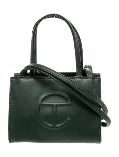 Pre-owned Telfar Vegan Leather Dark Olive Shopping Small In Green