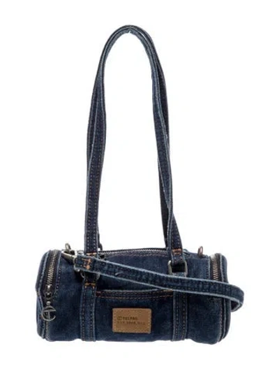 Pre-owned Telfar Vegan Leather Duffle Medium In Blue