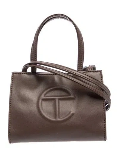 Pre-owned Telfar Vegan Leather Evening Bag Small In Brown
