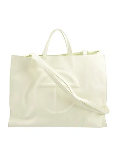 Pre-owned Telfar Vegan Leather Glue Shopping Bag Large In Green