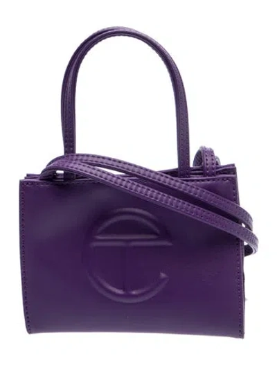 Pre-owned Telfar Vegan Leather Grape Small In Purple