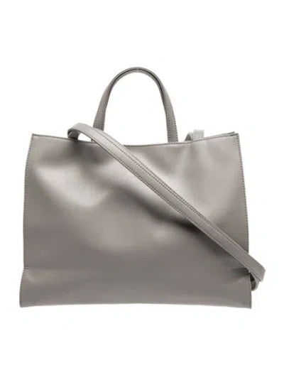 Pre-owned Telfar Vegan Leather Grey Shopping Bag Medium