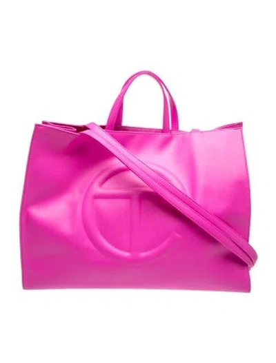 Pre-owned Telfar Vegan Leather Large Azalea Shopping Bag Large In Pink