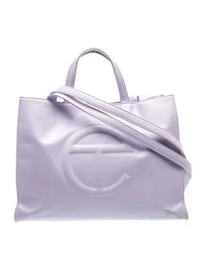 Pre-owned Telfar Vegan Leather Lavender Shopping Bag Medium In Purple