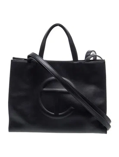 Pre-owned Telfar Vegan Leather Leather Shopping Tote In Blue