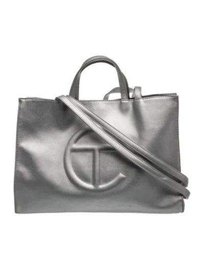 Pre-owned Telfar Vegan Leather Leather Tote Bag In Black