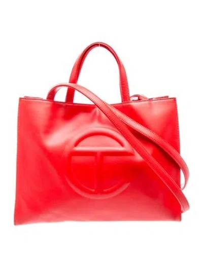 Pre-owned Telfar Vegan Leather Leather Tote Shopping Bag In Red