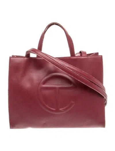 Pre-owned Telfar Vegan Leather Medium Oxblood Shopping Bag Medium In Red