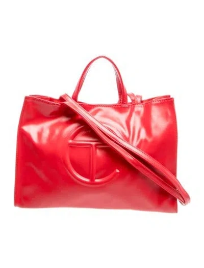 Pre-owned Telfar Vegan Leather Medium Red Shopping Bag Medium