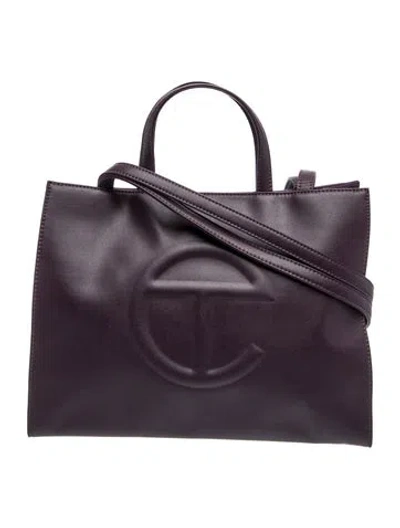 Pre-owned Telfar Vegan Leather Medium Shopping Bag Medium In Black