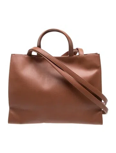 Pre-owned Telfar Vegan Leather Medium Tan Shopping Bag Medium In Brown