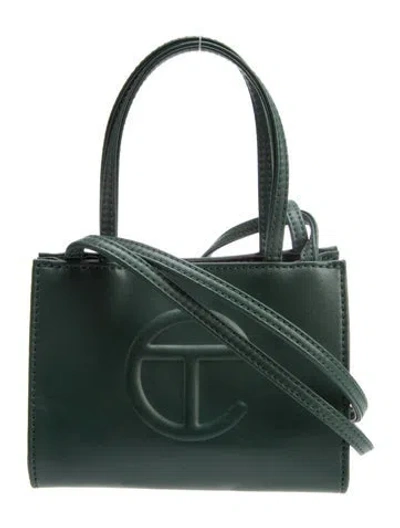 Pre-owned Telfar Vegan Leather Mini Shopping Bag In Green
