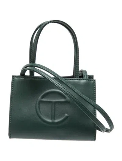 Pre-owned Telfar Vegan Leather Mini Shopping Tote In Green