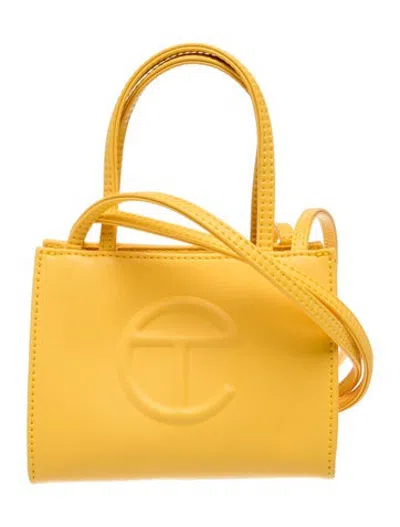 Pre-owned Telfar Vegan Leather Mini Shopping Tote In Yellow