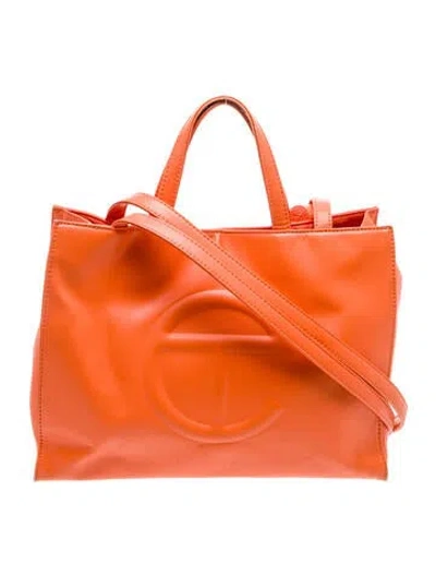 Pre-owned Telfar Vegan Leather Orange Shopping Bag Large
