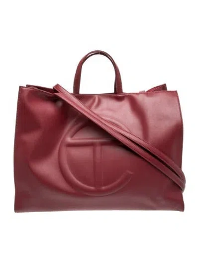 Pre-owned Telfar Vegan Leather Oxblood Large In Burgundy