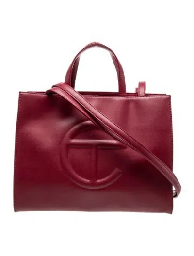 Pre-owned Telfar Vegan Leather Oxblood Shopping Bag Medium In Multi