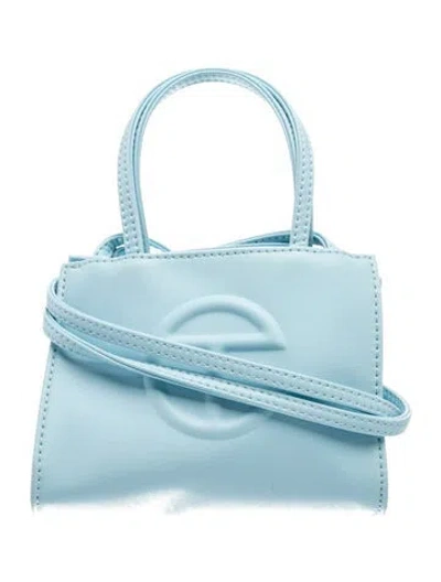 Pre-owned Telfar Vegan Leather Pool Blue Shopping Bag.