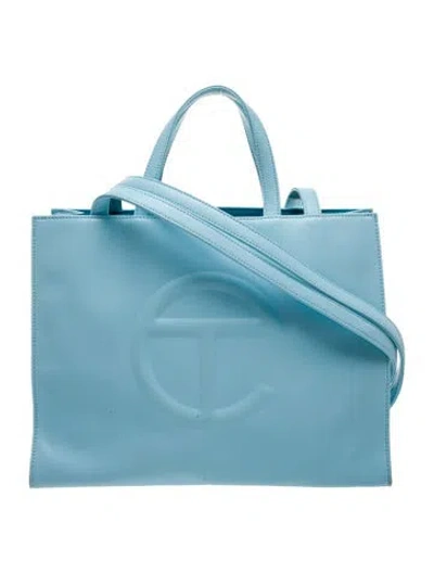 Pre-owned Telfar Vegan Leather 'pool Blue' Shopping Medium