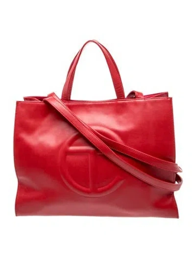 Pre-owned Telfar Vegan Leather Red Shopping Bag Medium