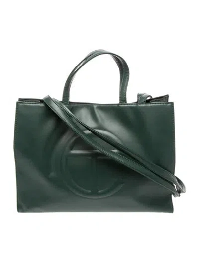 Pre-owned Telfar Vegan Leather Shopper Bag Medium In Green