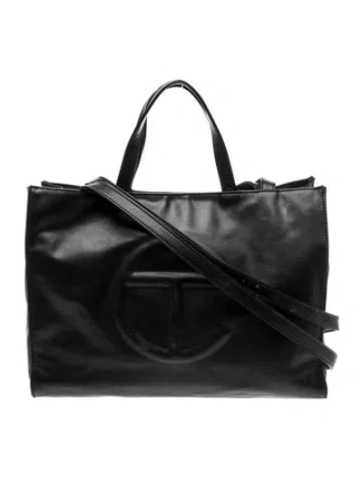 Pre-owned Telfar Vegan Leather Shopper In Black