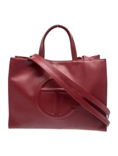 Pre-owned Telfar Vegan Leather Shopper In Burgundy