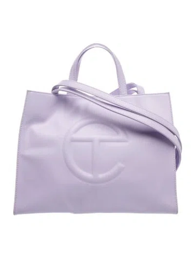 Pre-owned Telfar Vegan Leather Shopper Large In Blue/purple