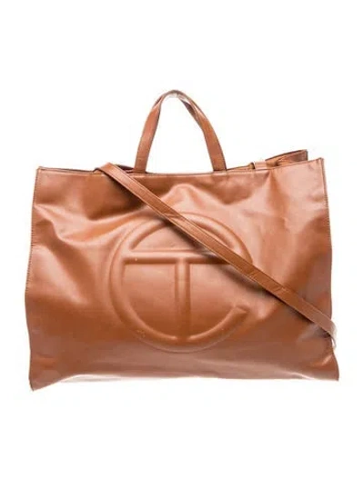 Pre-owned Telfar Vegan Leather Shopper Large In Brown