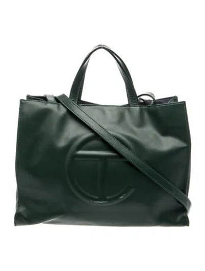 Pre-owned Telfar Vegan Leather Shopper Large In Green