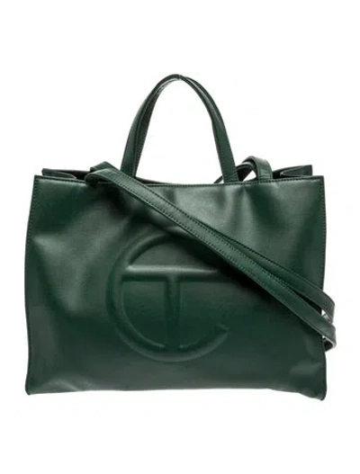 Pre-owned Telfar Vegan Leather Shopper Large In Green