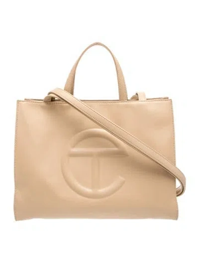 Pre-owned Telfar Vegan Leather Shopper Large In Neutrals