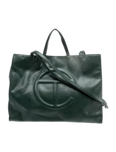 Pre-owned Telfar Vegan Leather Shopping Bag In Green