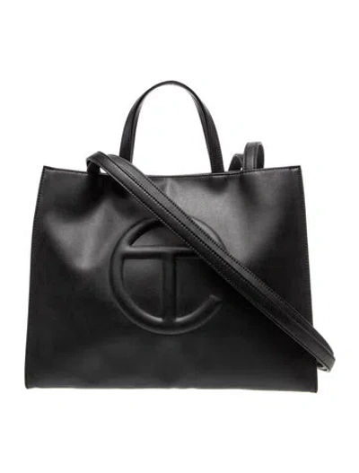 Pre-owned Telfar Vegan Leather Shopping Bag Medium In Black