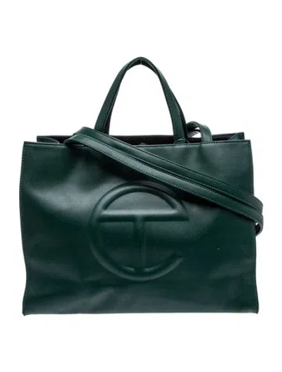 Pre-owned Telfar Vegan Leather Shopping Bag Medium In Green