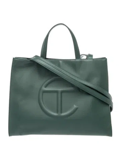 Pre-owned Telfar Vegan Leather Shopping Bag Medium In Green