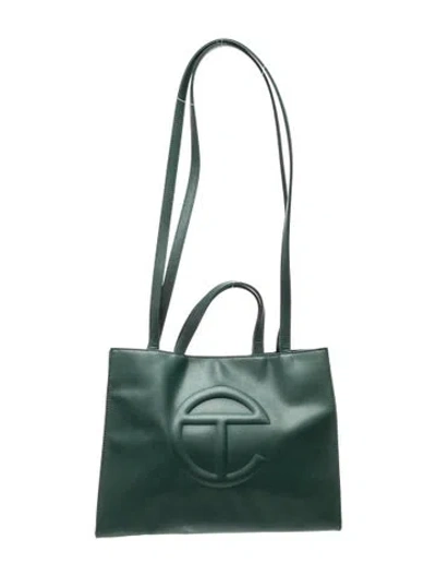 Pre-owned Telfar Vegan Leather Shopping Bag Medium In Green